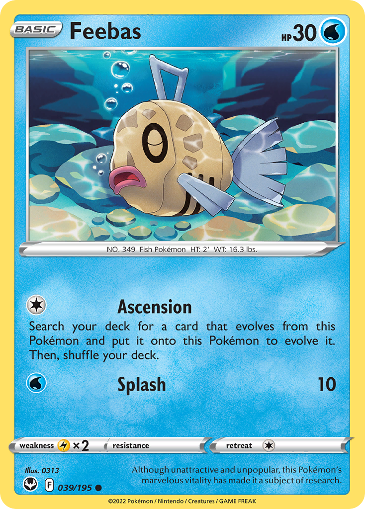 Feebas 39/195 — English Pokémon Silver Tempest (2022)