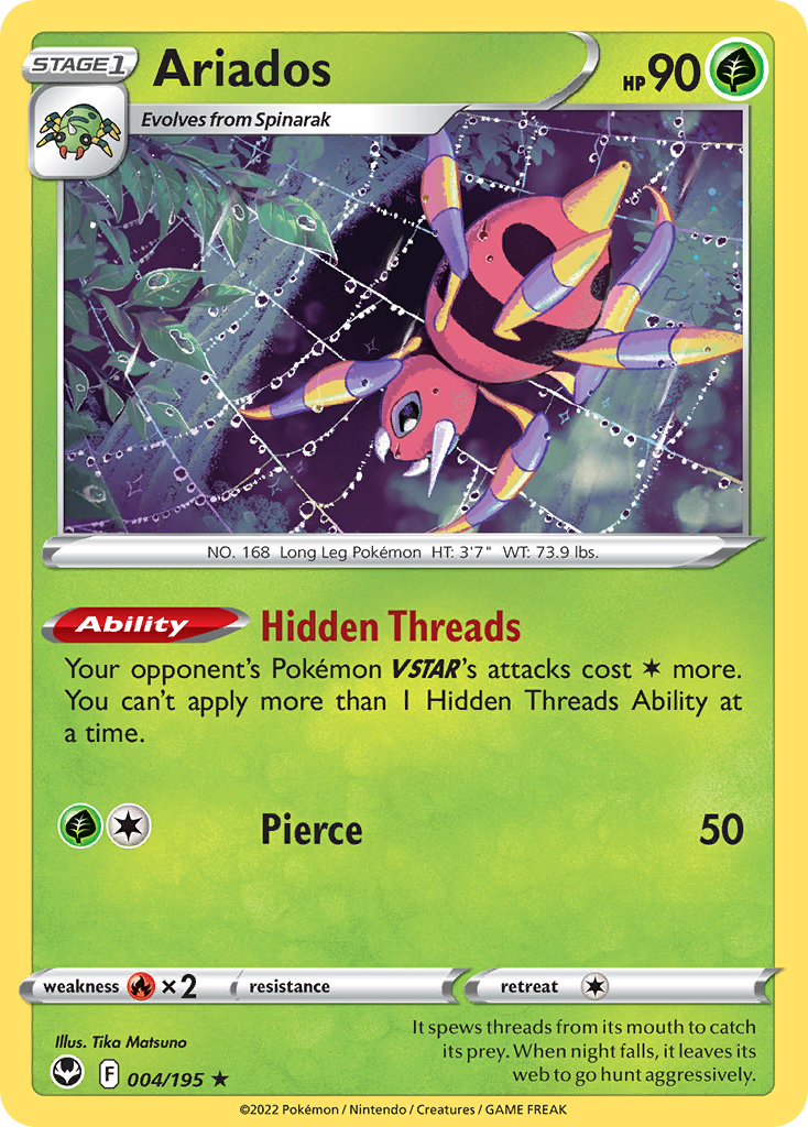 Ariados 4/195 — English Pokémon Silver Tempest (2022)