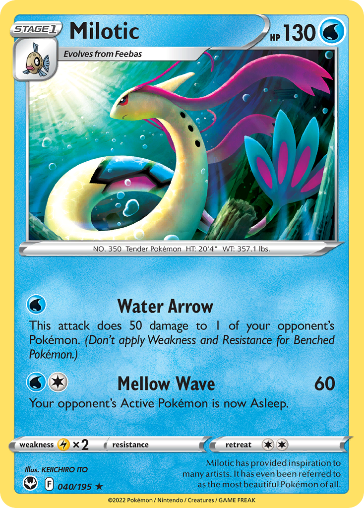 Milotic 40/195 — English Pokémon Silver Tempest (2022)