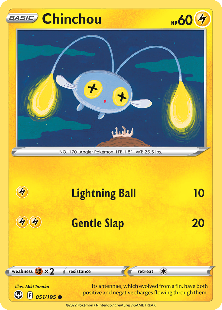 Chinchou 51/195 — English Pokémon Silver Tempest (2022)
