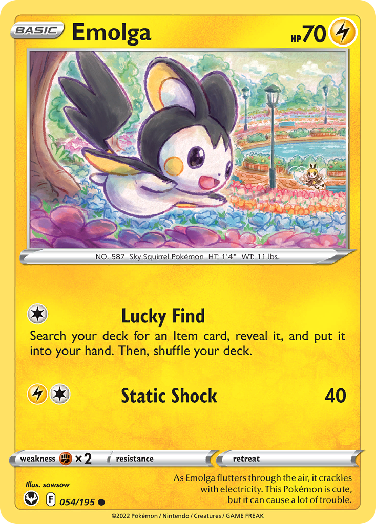 Emolga 54/195 — English Pokémon Silver Tempest (2022)
