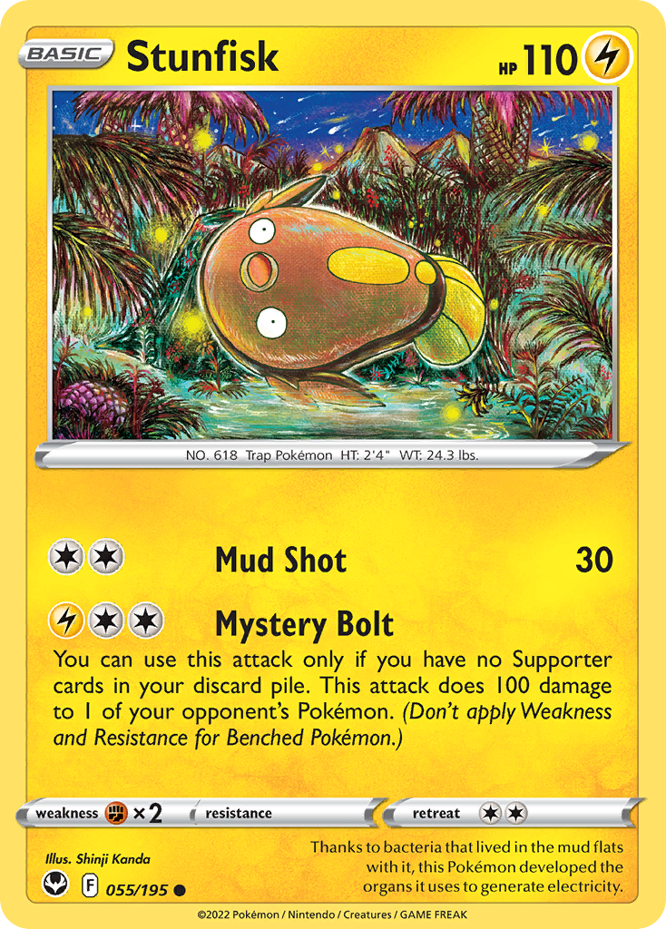 Stunfisk 55/195 — English Pokémon Silver Tempest (2022)