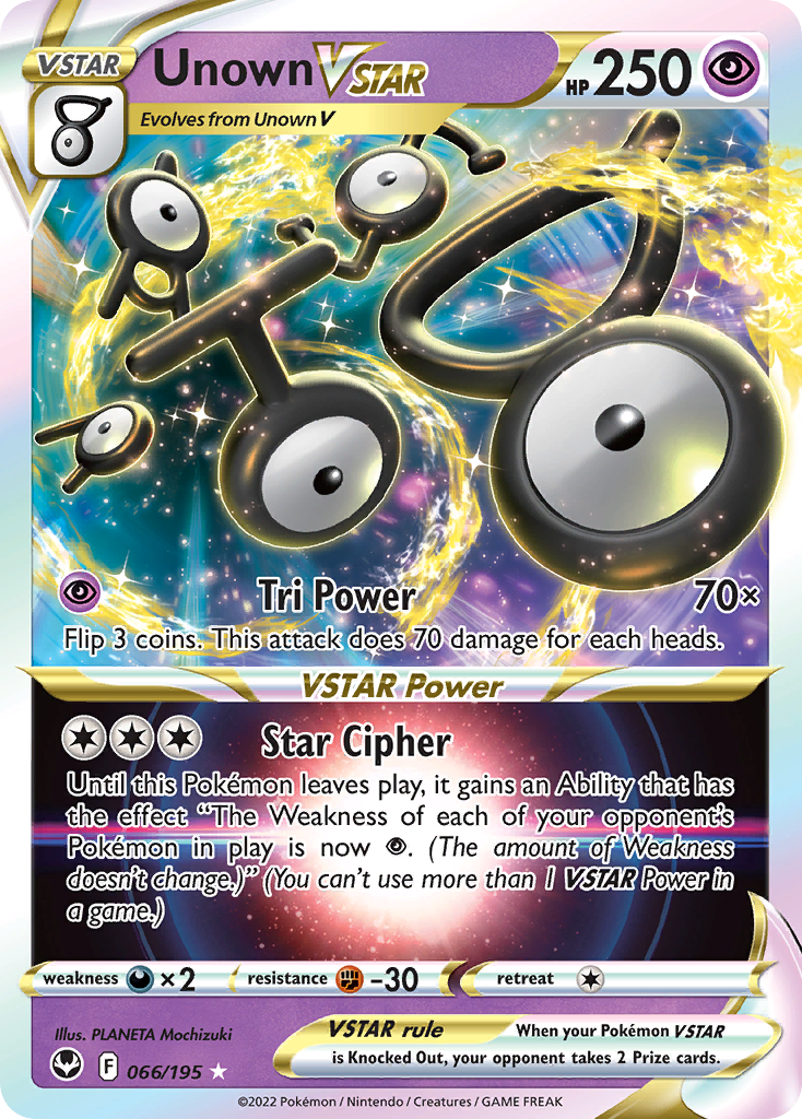 Unown VSTAR 66/195 — English Pokémon Silver Tempest (2022)