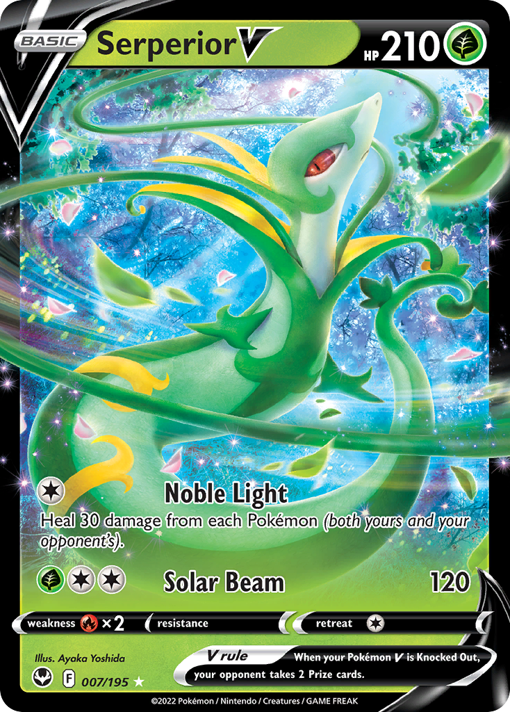 Serperior V 7/195 — English Pokémon Silver Tempest (2022)