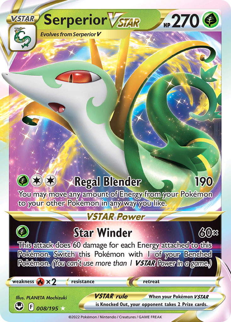Serperior VSTAR 8/195 — English Pokémon Silver Tempest (2022)