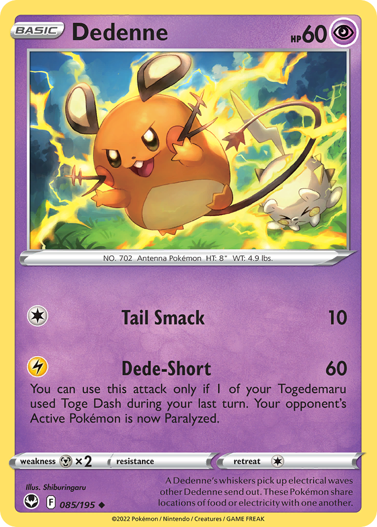 Dedenne 85/195 — English Pokémon Silver Tempest (2022)