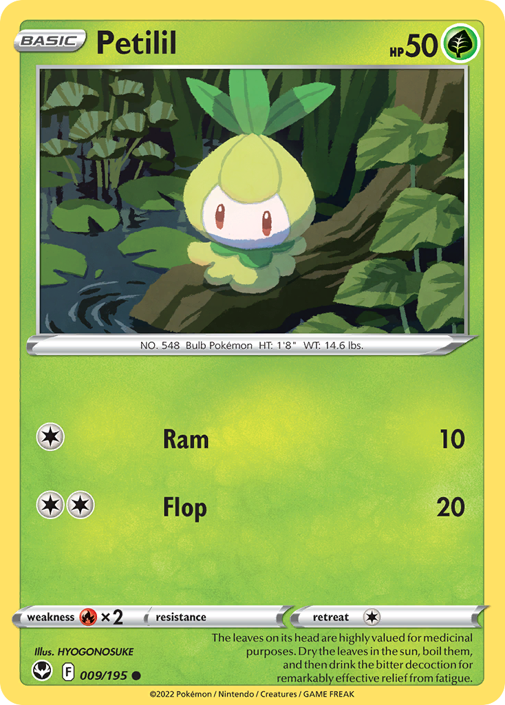 Petilil 9/195 — English Pokémon Silver Tempest (2022)
