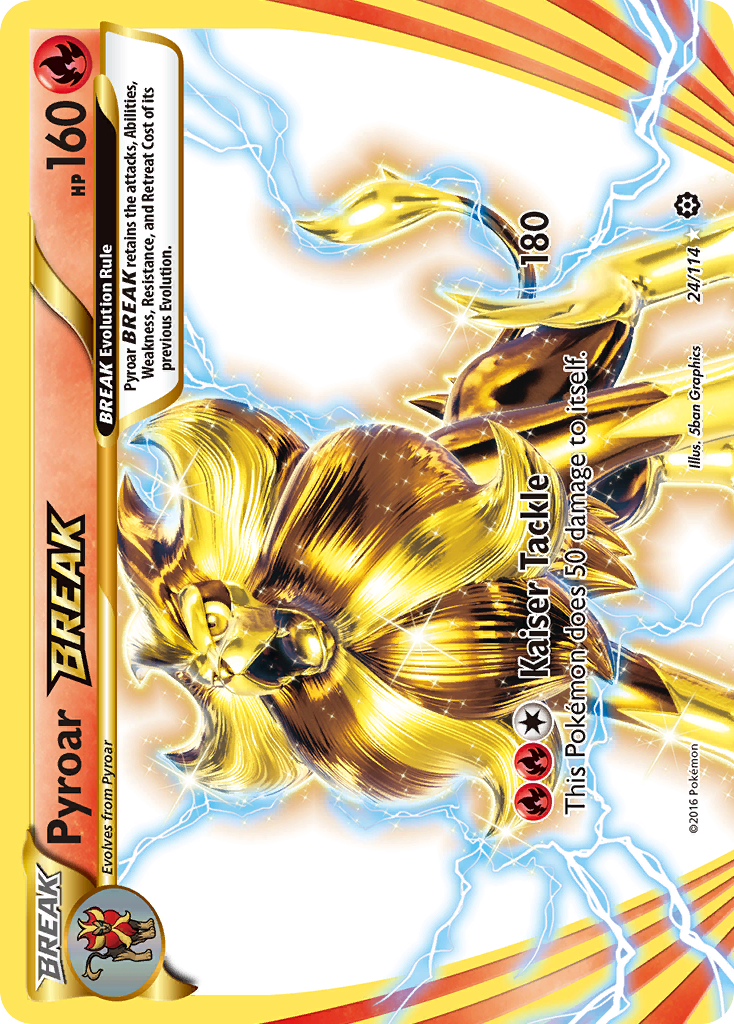 Pyroar BREAK 24/114 English Pokémon card from Steam Siege (2016)