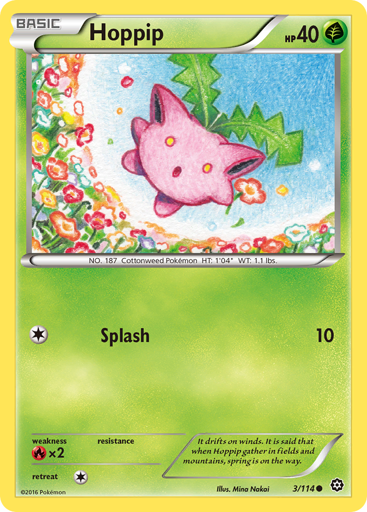 Hoppip 3/114 English Pokémon card from Steam Siege (2016)