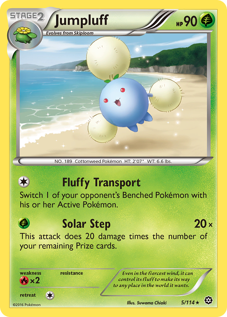 Jumpluff 5/114 English Pokémon card from Steam Siege (2016)