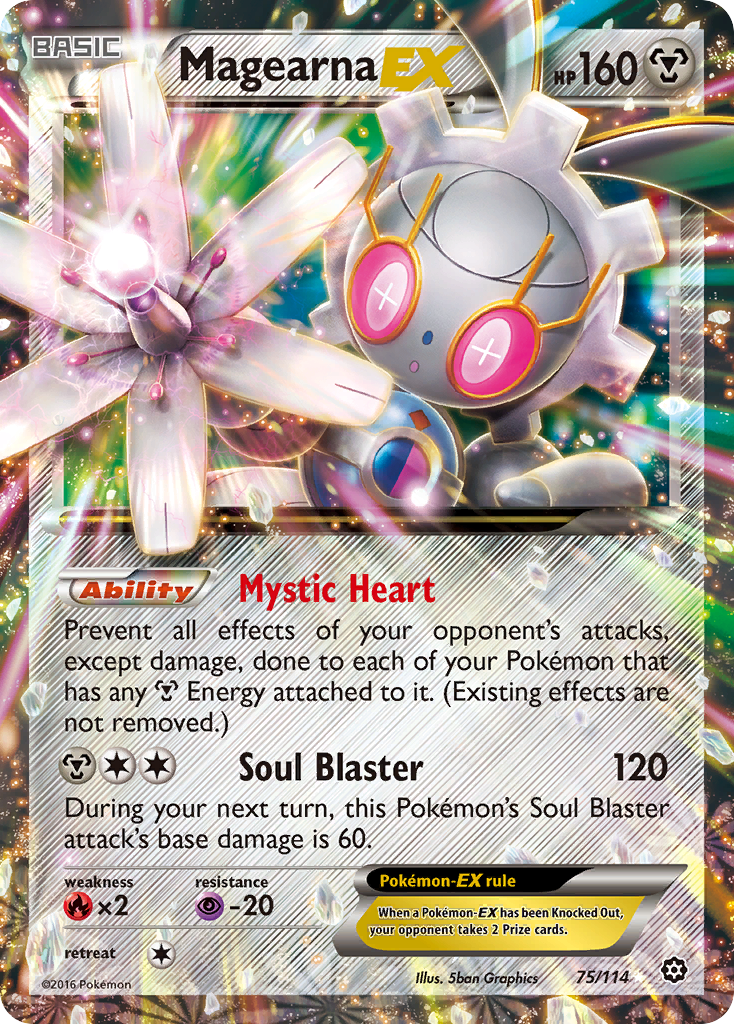 Magearna-EX 75/114 English Pokémon card from Steam Siege (2016)