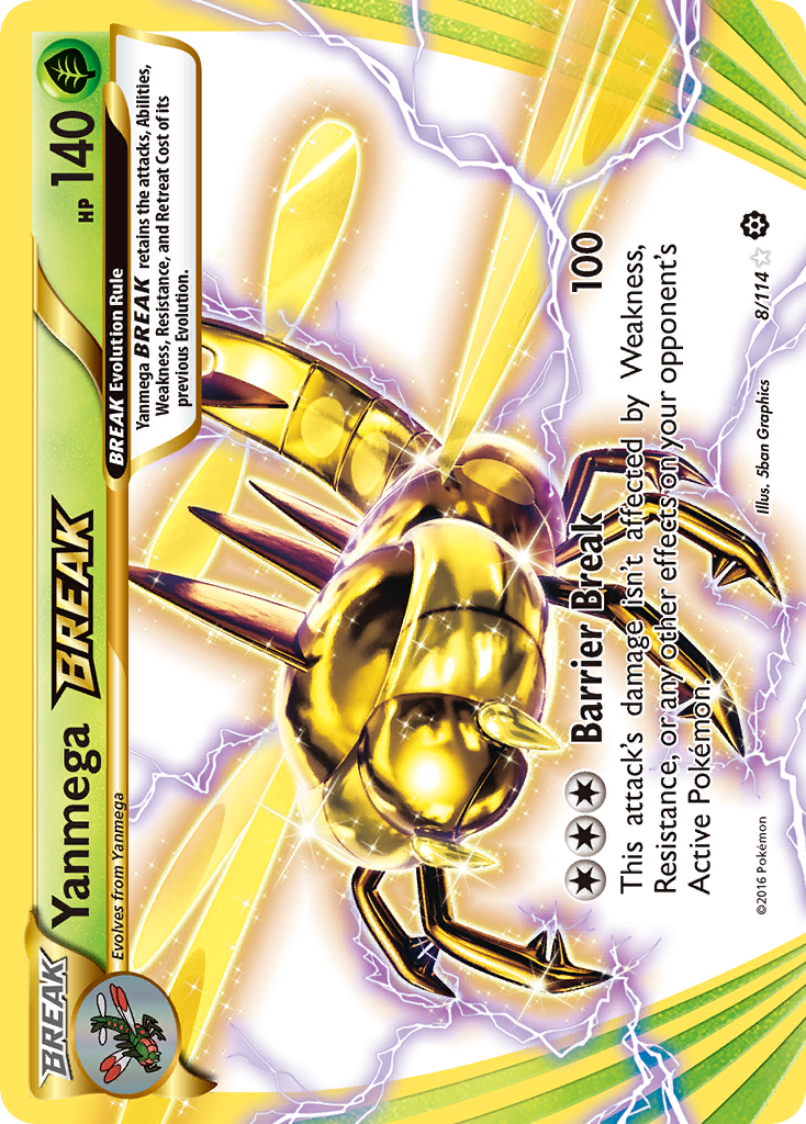 Yanmega BREAK 8/114 English Pokémon card from Steam Siege (2016)