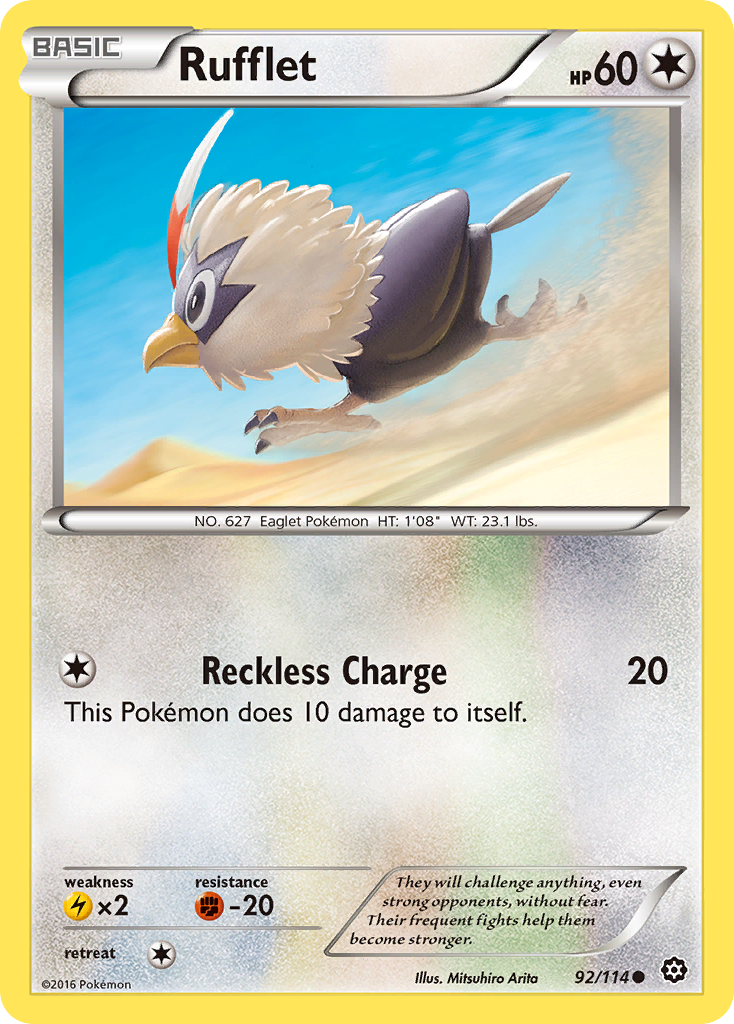 Rufflet 92/114 English Pokémon card from Steam Siege (2016)