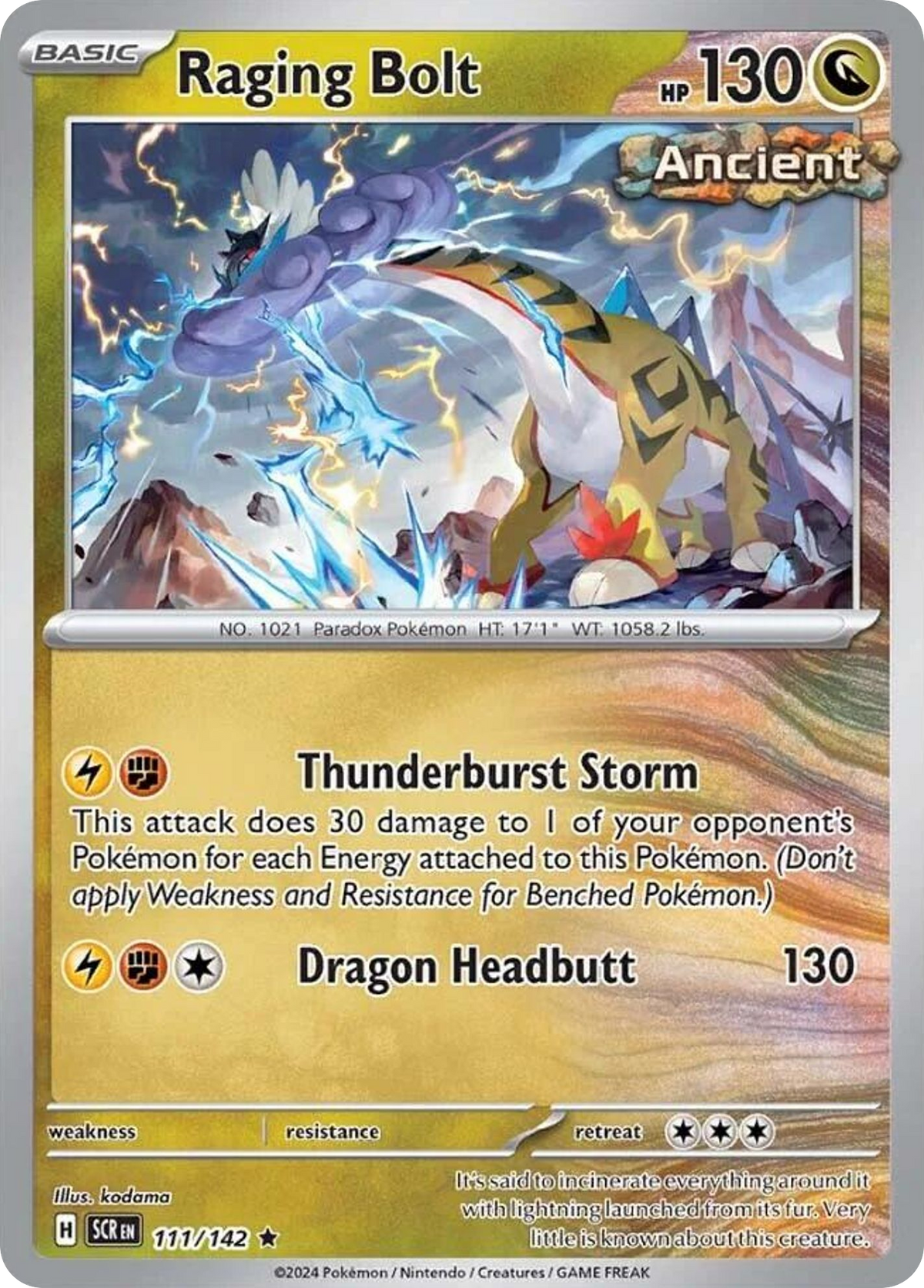 Raging Bolt 111/142 — English Pokémon Stellar Crown (2024)