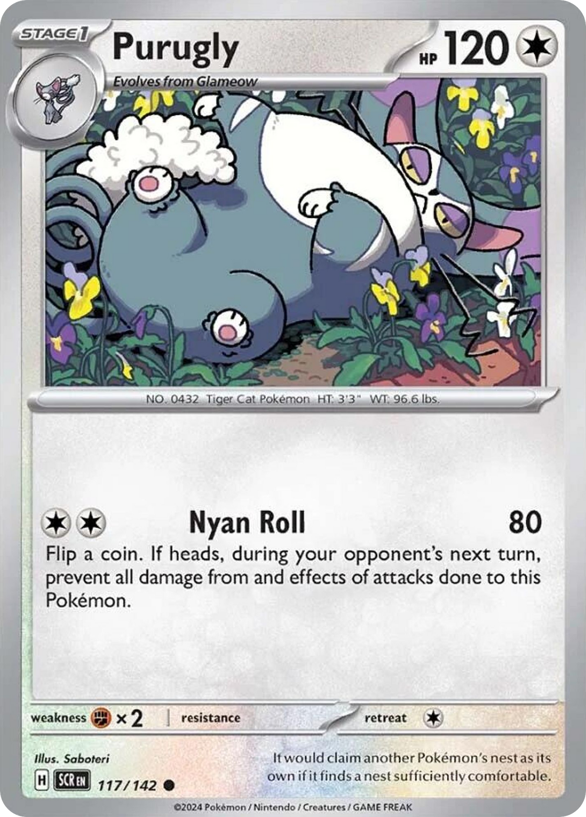 Purugly 117/142 — English Pokémon Stellar Crown (2024)