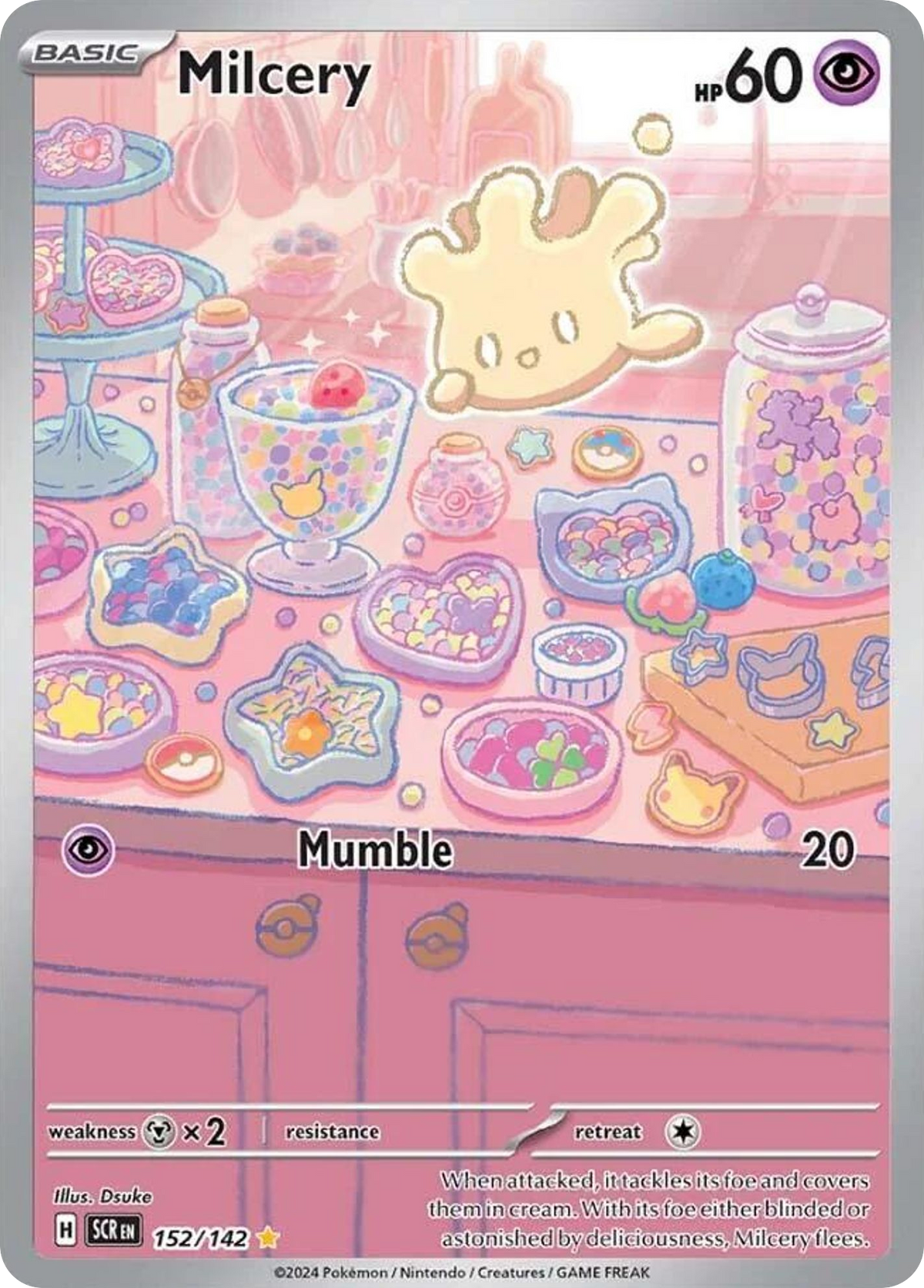 Milcery 152/142 — English Pokémon Stellar Crown (2024)