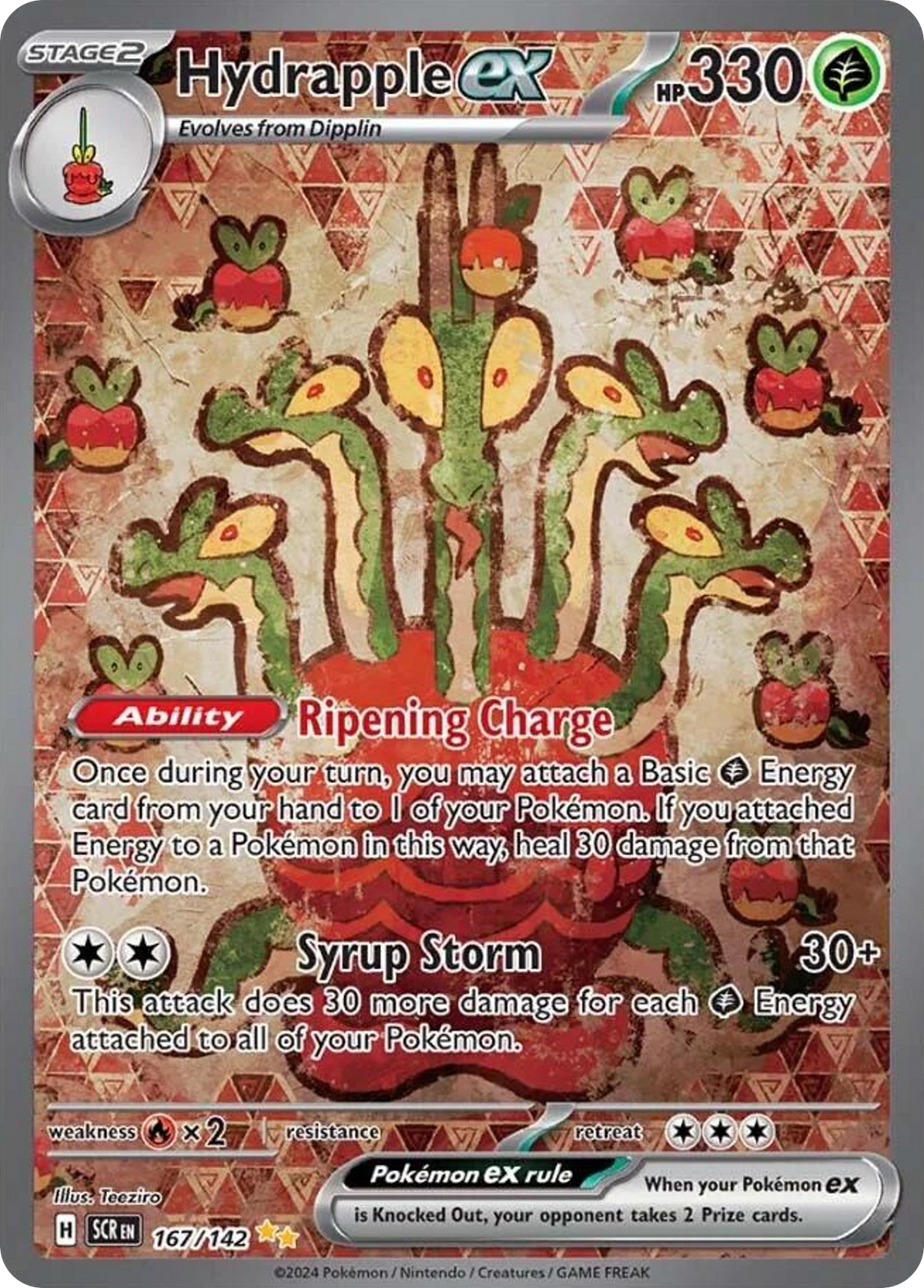 Hydrapple ex 167/142 — English Pokémon Stellar Crown (2024)