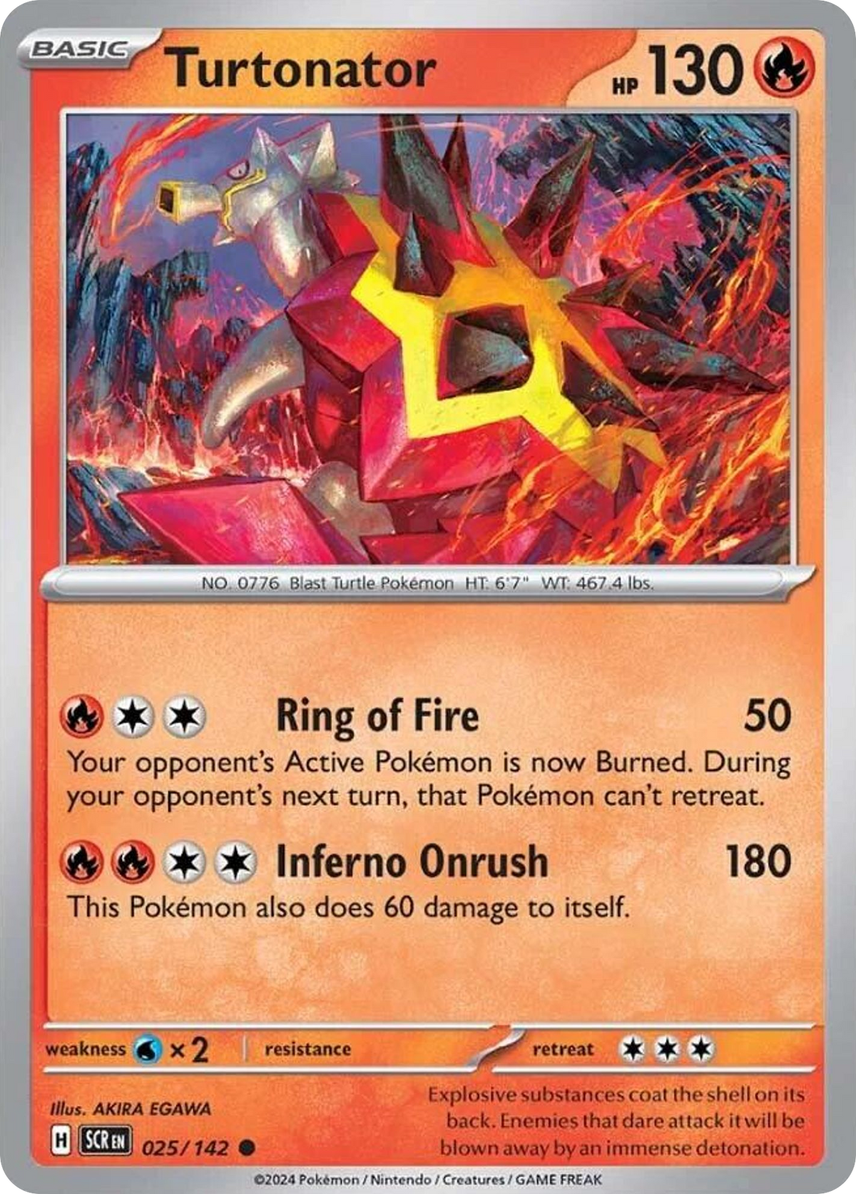 Turtonator 25/142 — English Pokémon Stellar Crown (2024)
