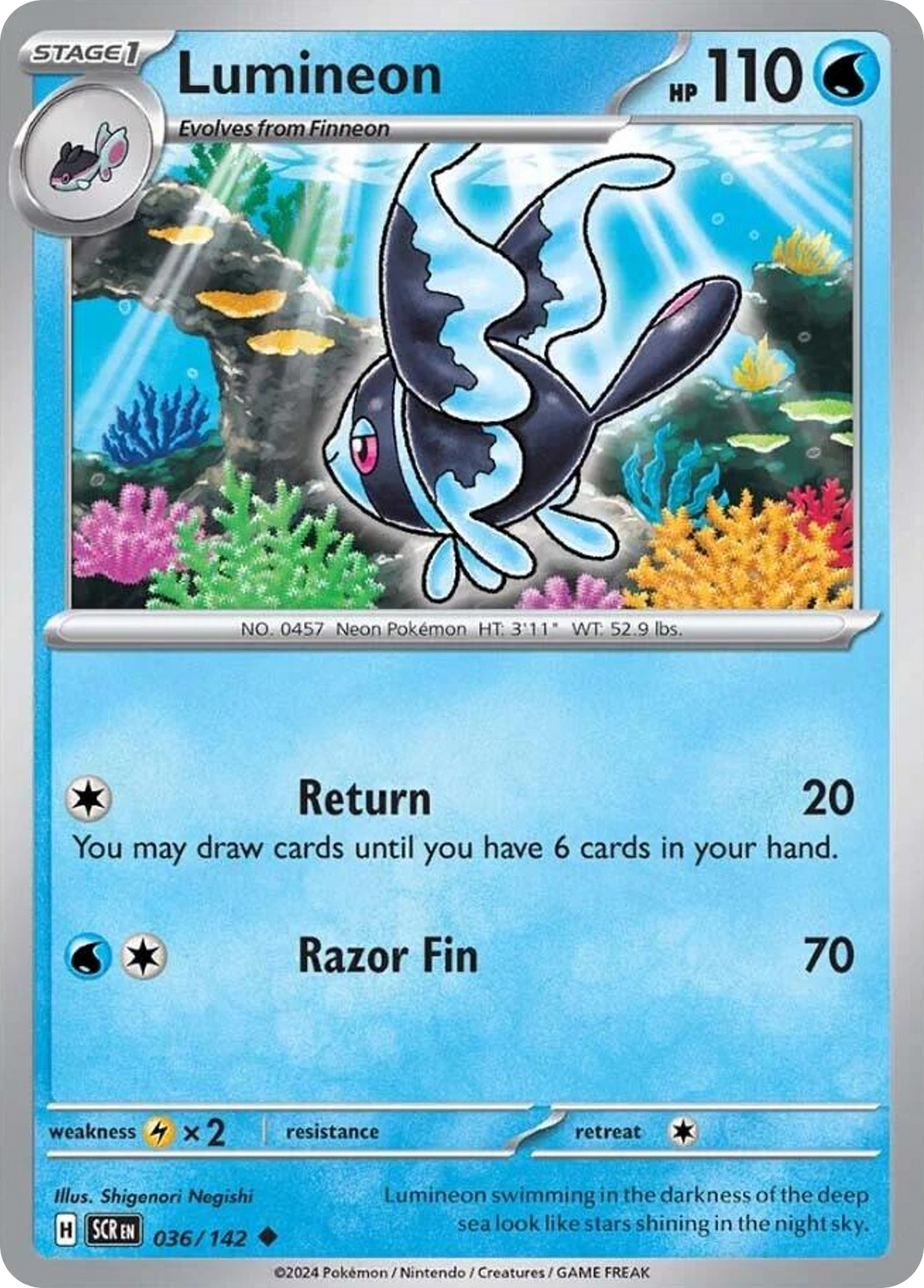Lumineon 36/142 — English Pokémon Stellar Crown (2024)