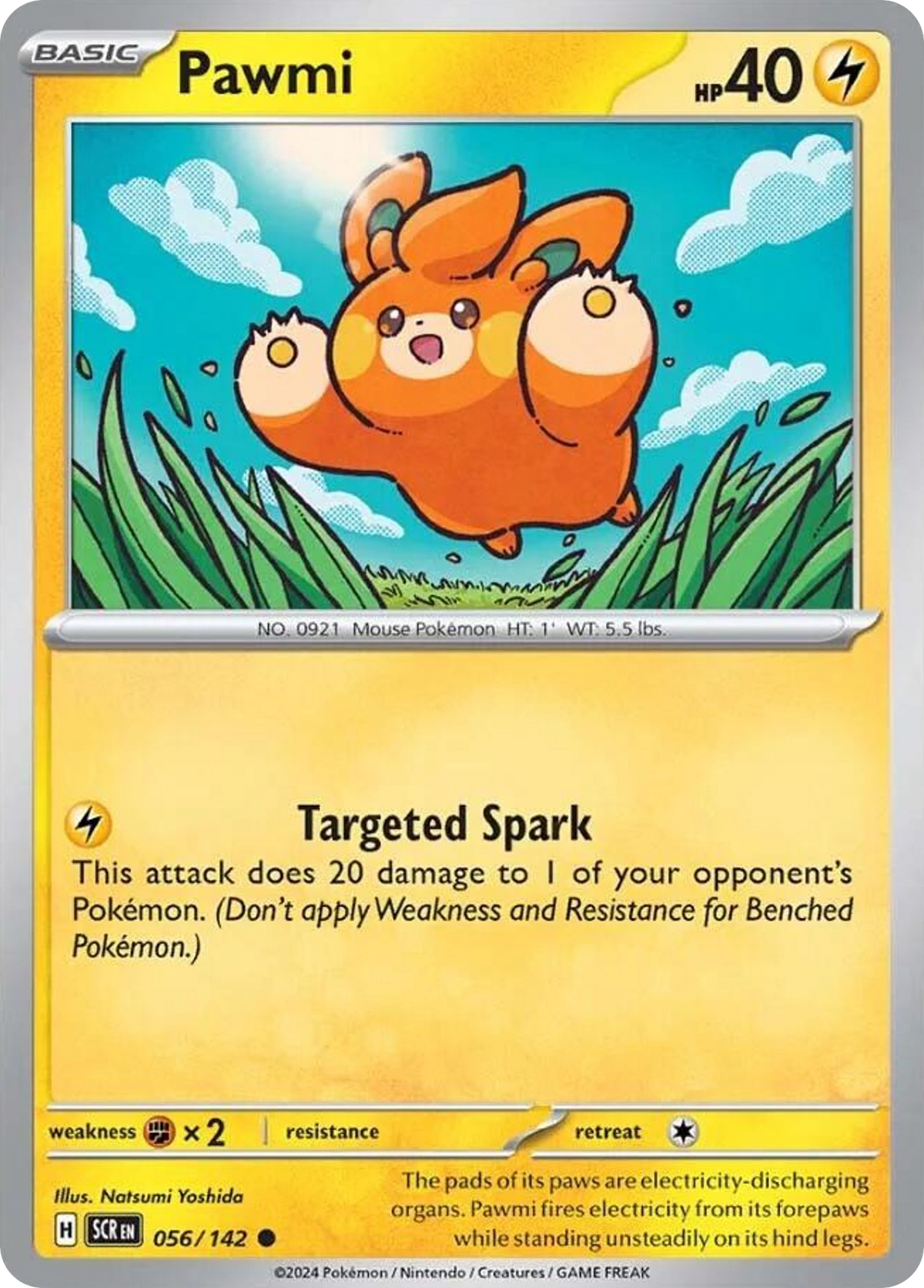 Pawmi 56/142 — English Pokémon Stellar Crown (2024)