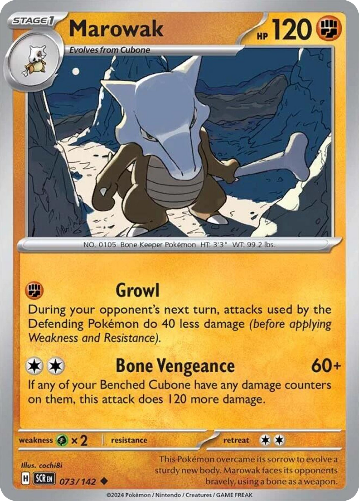 Marowak 73/142 — English Pokémon Stellar Crown (2024)