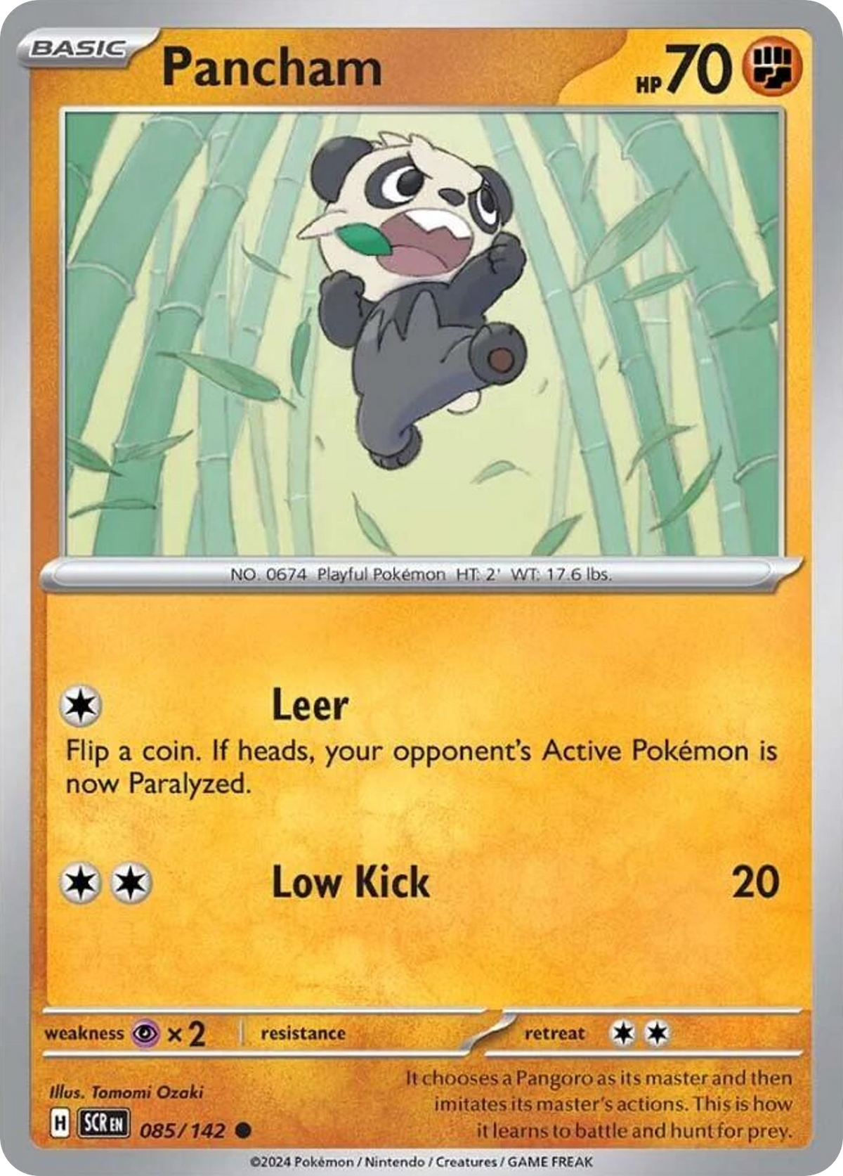 Pancham 85/142 — English Pokémon Stellar Crown (2024)