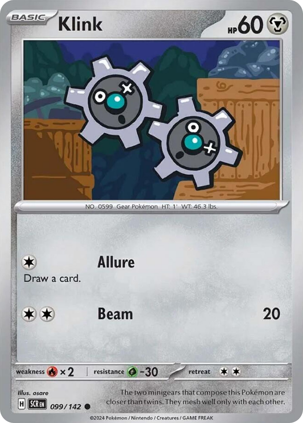 Klink 99/142 — English Pokémon Stellar Crown (2024)