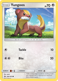 Yungoos 109/149 English Pokémon card from Sun & Moon (2017)