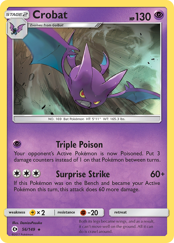 Crobat 56/149 English Pokémon card from Sun & Moon (2017)