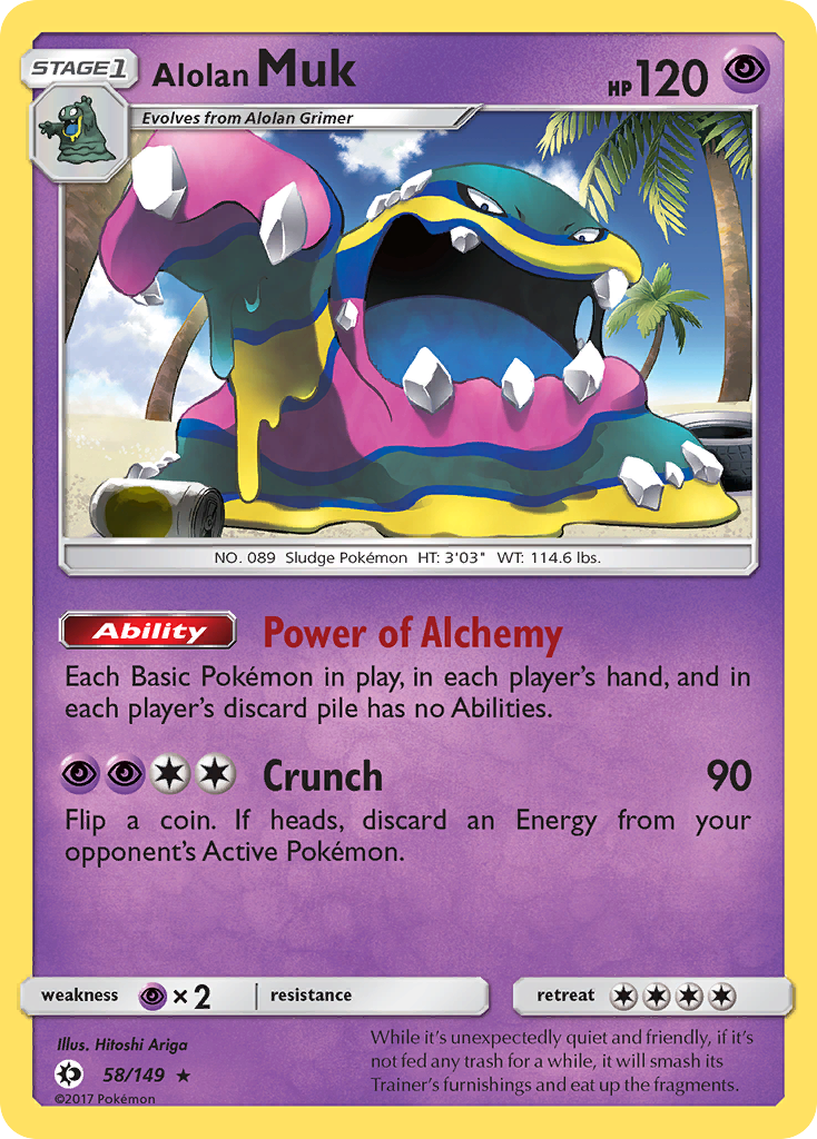 Alolan Muk 58/149 English Pokémon card from Sun & Moon (2017)
