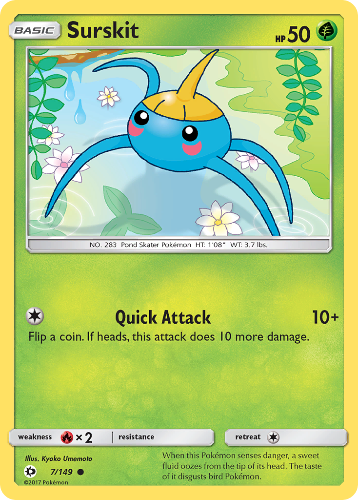 Surskit 7/149 English Pokémon card from Sun & Moon (2017)