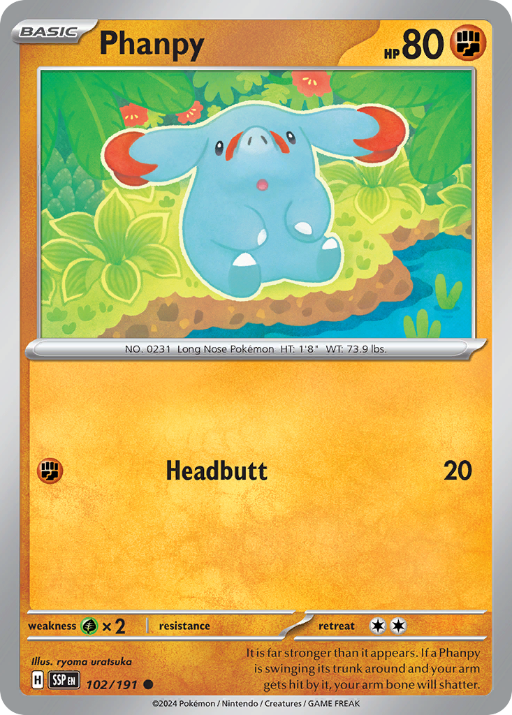 Phanpy 102/191 — English Pokémon Surging Sparks (2024)