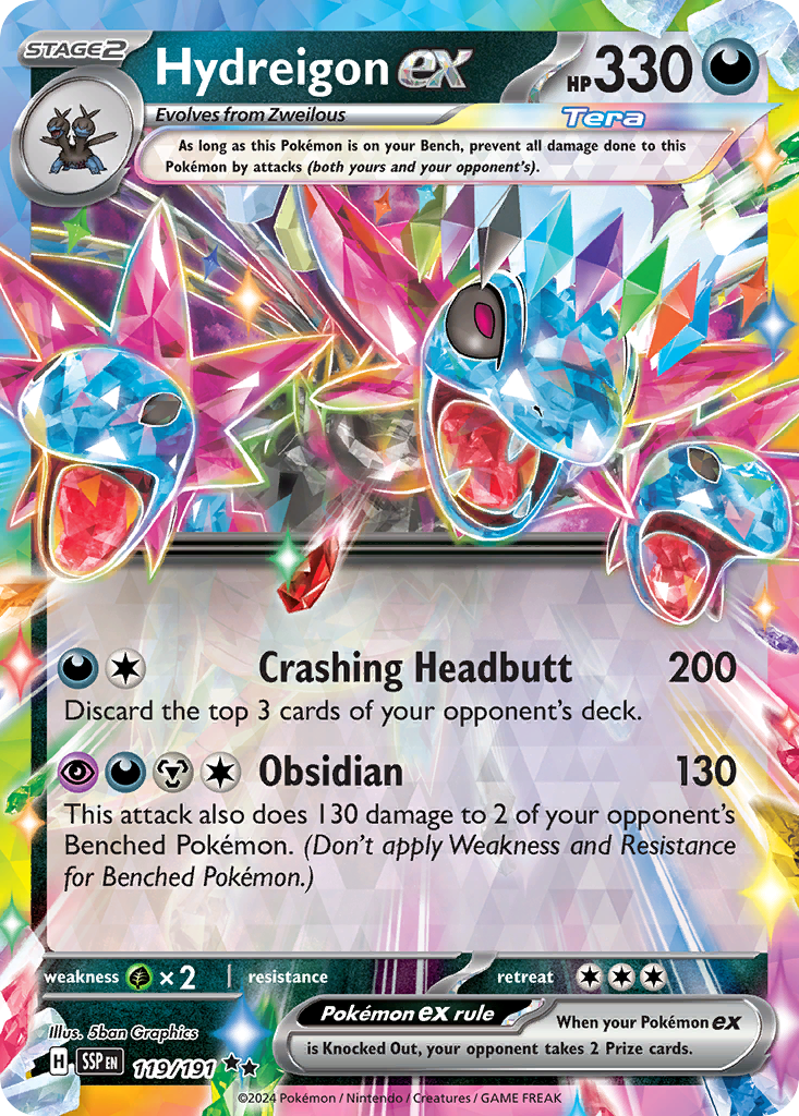 Hydreigon ex 119/191 — English Pokémon Surging Sparks (2024)