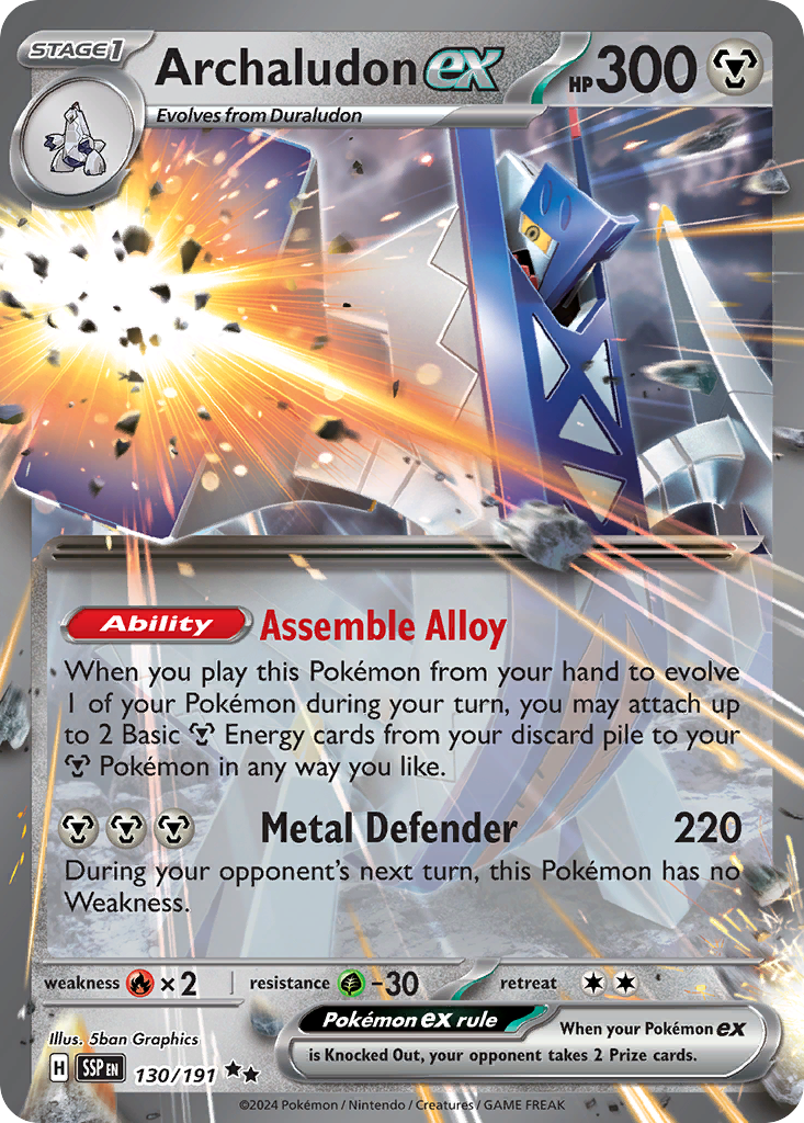 Archaludon ex 130/191 — English Pokémon Surging Sparks (2024)