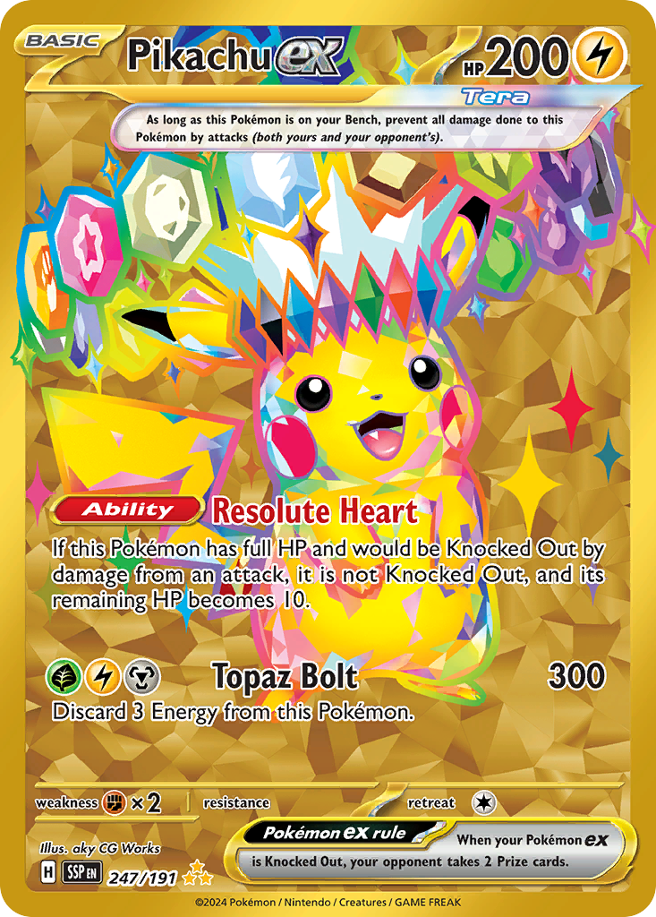 Pikachu ex 247/191 — English Pokémon Surging Sparks (2024)