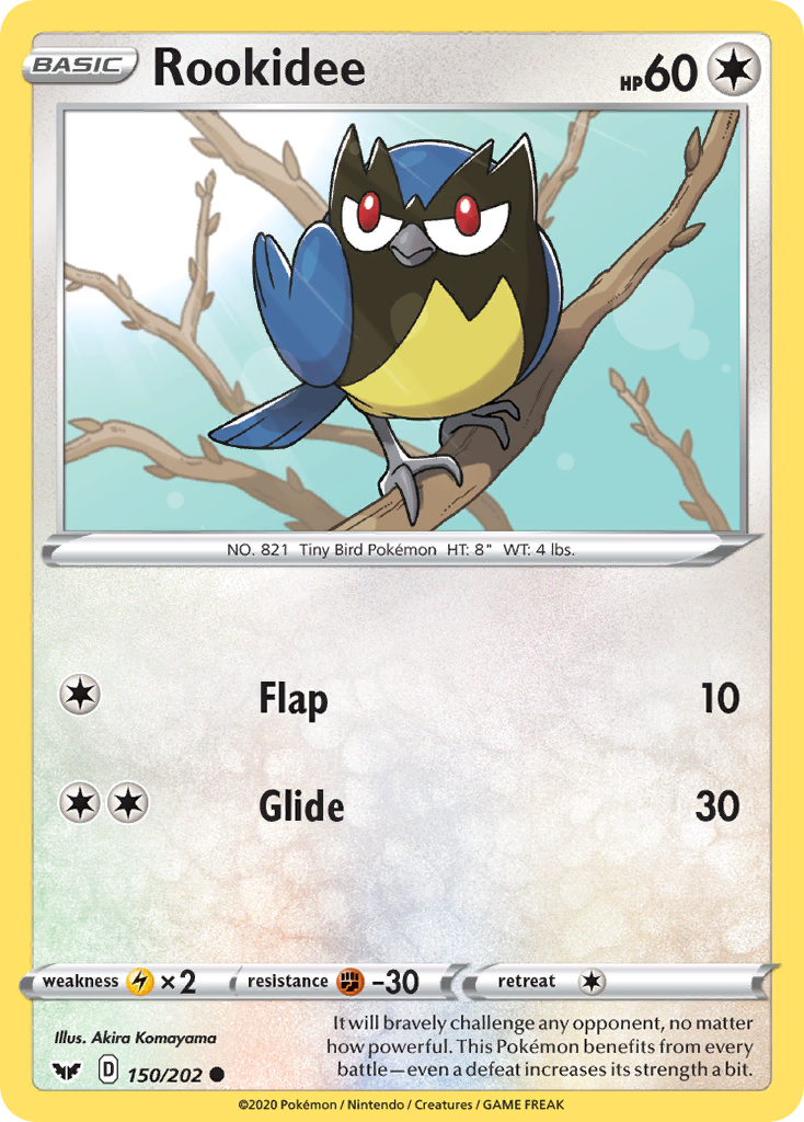Rookidee 150/202 English Pokémon card from Sword & Shield (2020)