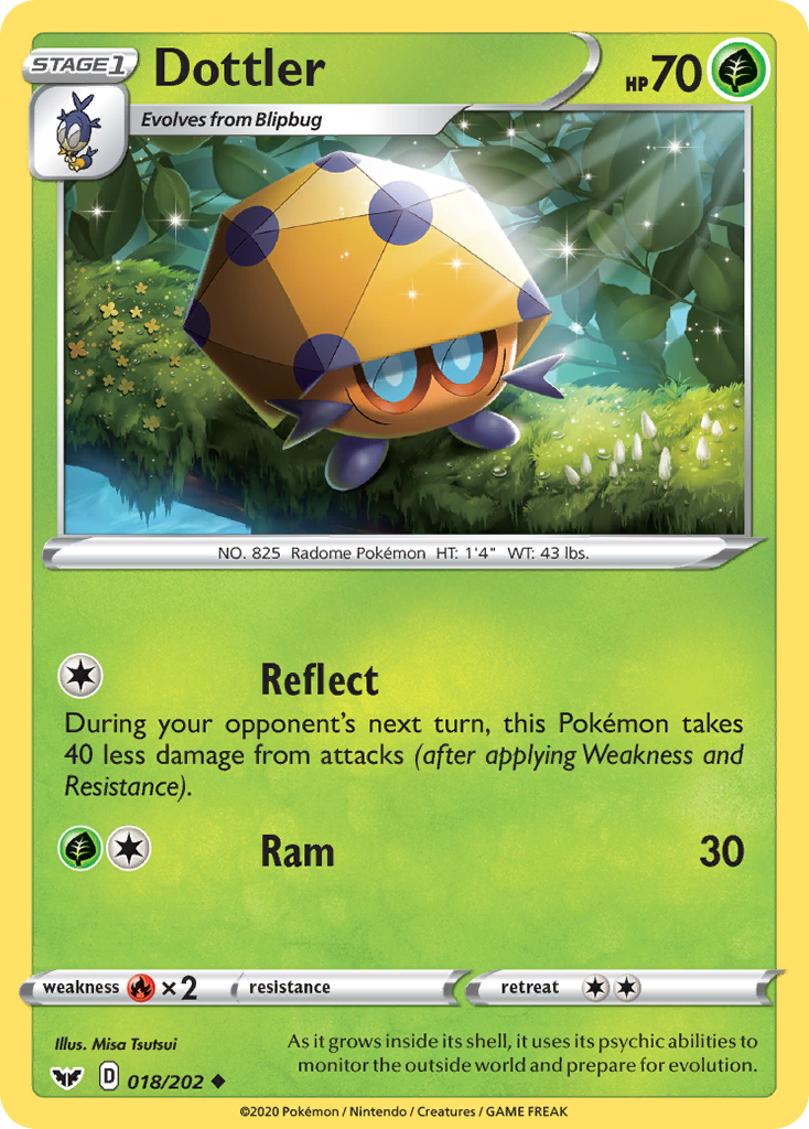 Dottler 18/202 English Pokémon card from Sword & Shield (2020)