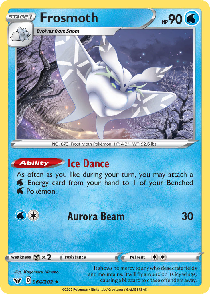 Frosmoth 64/202 English Pokémon card from Sword & Shield (2020)