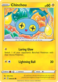Chinchou 68/202 English Pokémon card from Sword & Shield (2020)