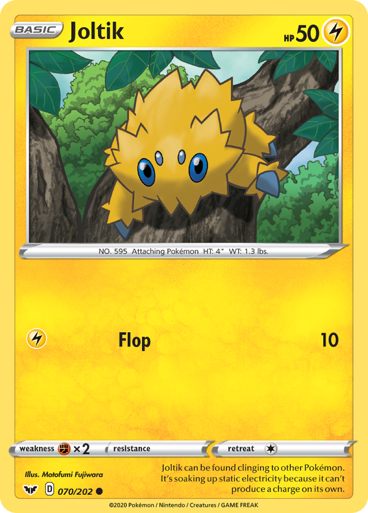 Joltik 70/202 English Pokémon card from Sword & Shield (2020)