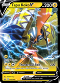 Tapu Koko V 72/202 English Pokémon card from Sword & Shield (2020)
