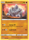 Rhyhorn 97/202 English Pokémon card from Sword & Shield (2020)