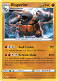 Rhyperior 99/202 English Pokémon card from Sword & Shield (2020)