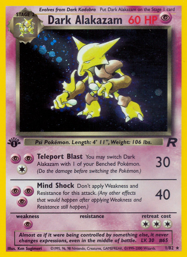 Dark Alakazam 1/82 — Pokémon Team Rocket card