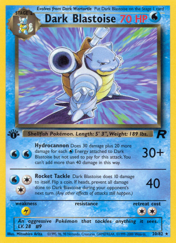 Dark Blastoise 20/82 — Pokémon Team Rocket card