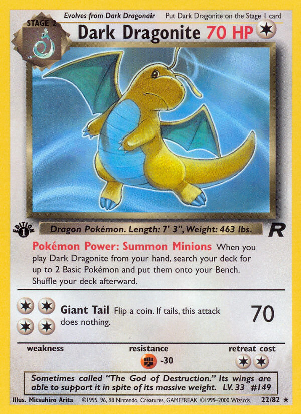 Dark Dragonite 22/82 — Pokémon Team Rocket card