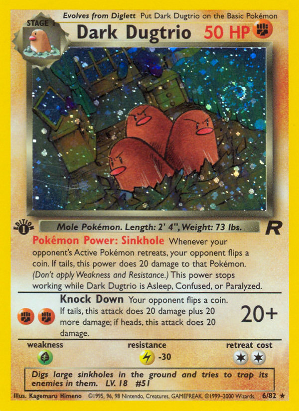 Dark Dugtrio 6/82 — Pokémon Team Rocket card