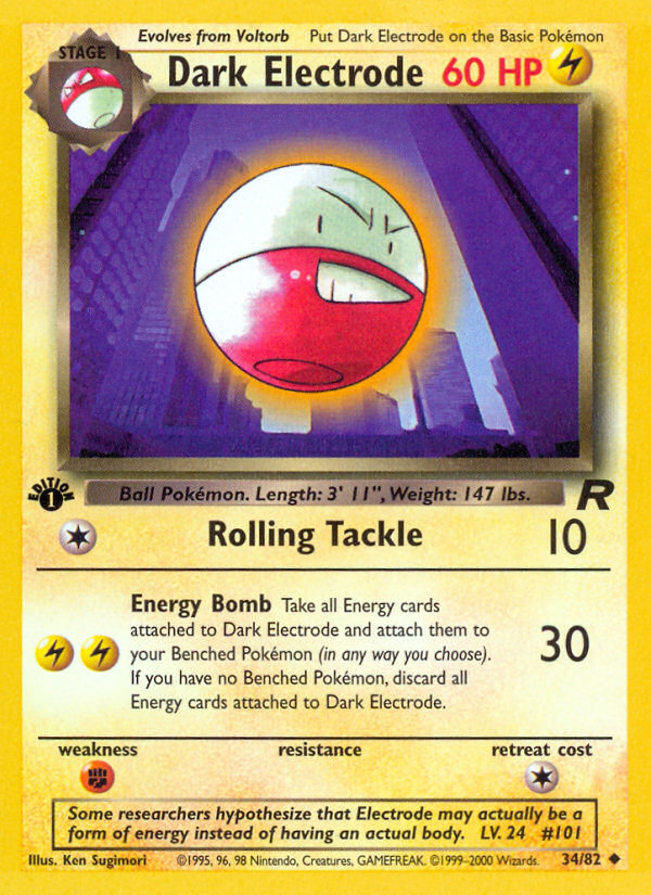 Dark Electrode 34/82 — Pokémon Team Rocket card