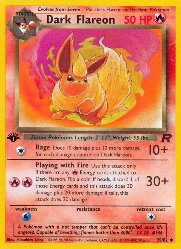 Dark Flareon 35/82 — Pokémon Team Rocket card