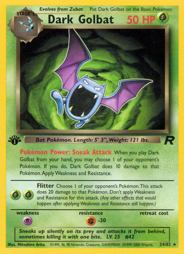 Dark Golbat 24/82 — Pokémon Team Rocket card